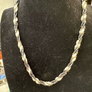 Bold Black and Gold Braided Necklace